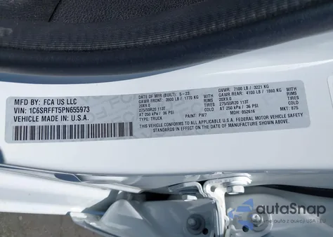 2023 Ram 1500 Big Horn 4X4 5'7 Box from USA, damaged, VIN 1C6SRFFT5PN655973